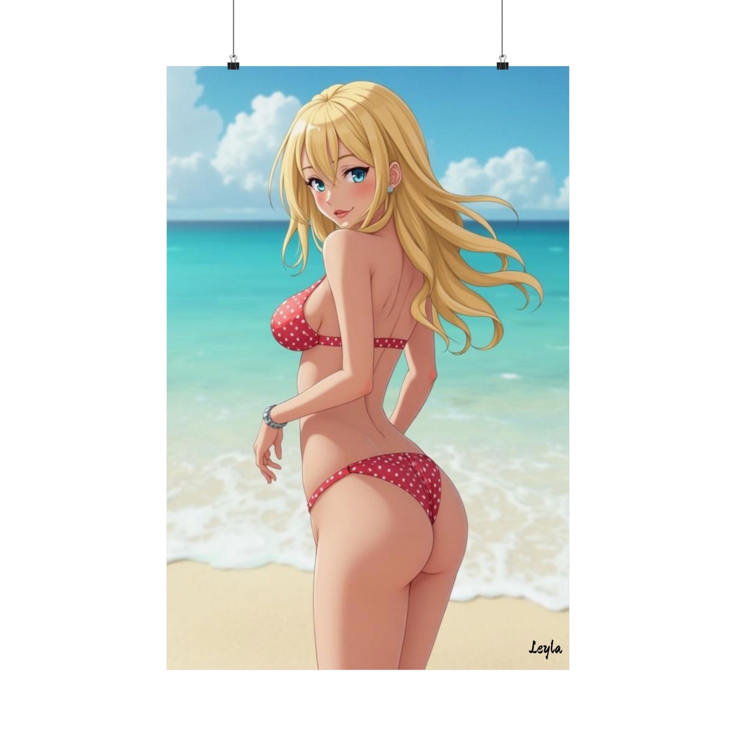 "Leyla" Anime Beach Poster