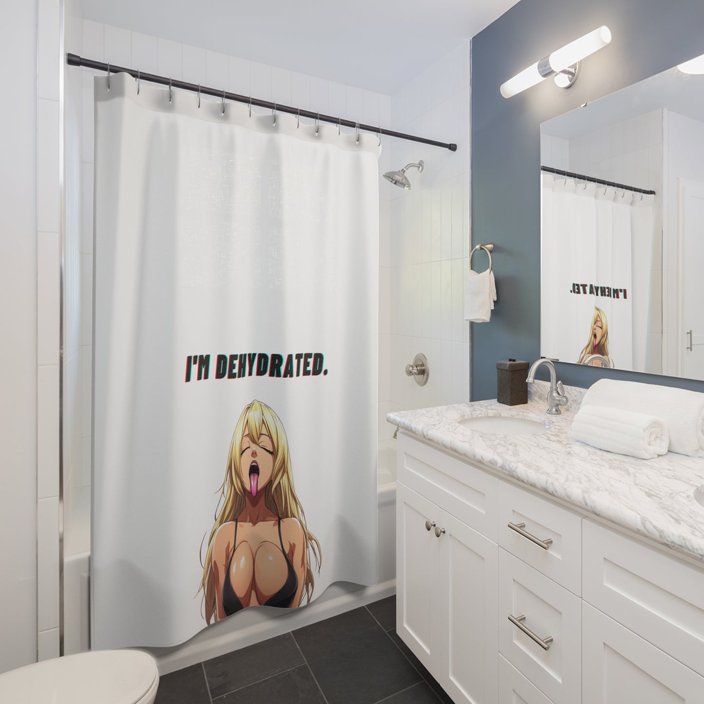 Shower Curtain "Lola" White Background