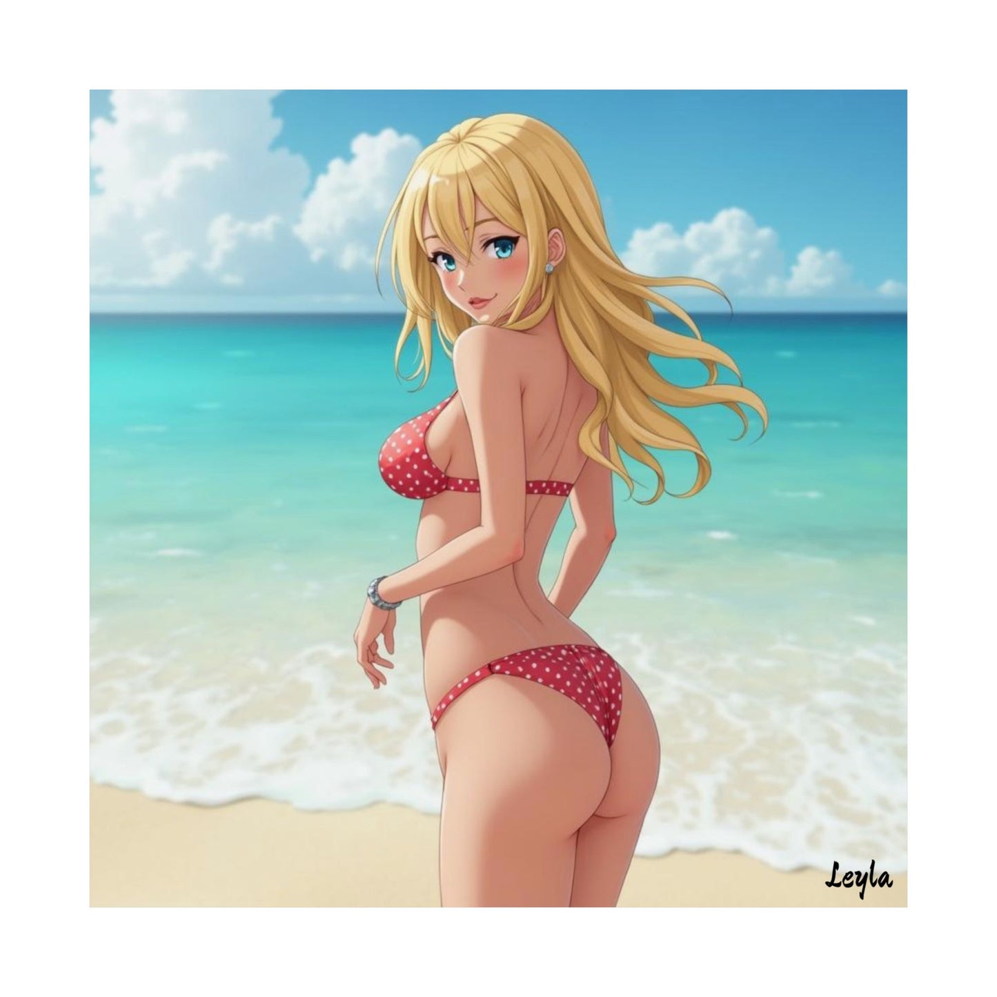 "Leyla" Anime Beach Poster