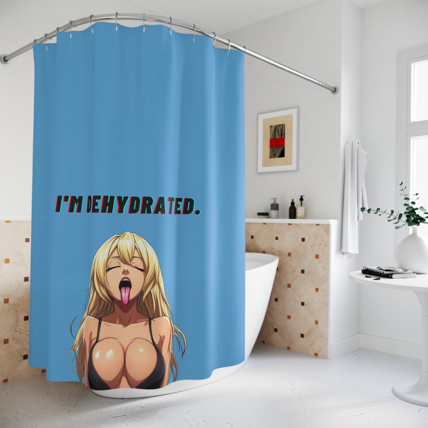 Shower Curtain "Lola" Blue Background