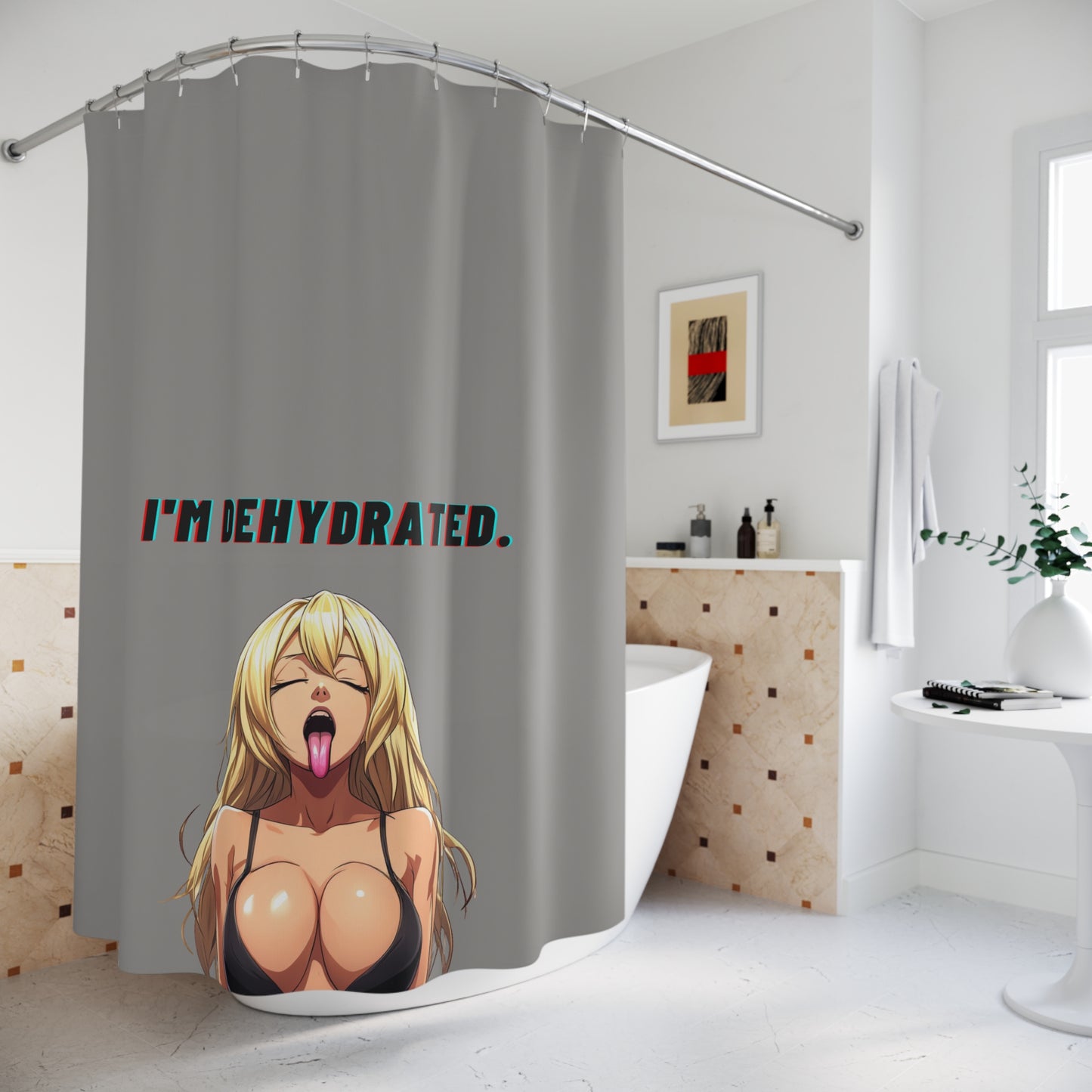 Shower Curtain "Clara" Grey Background