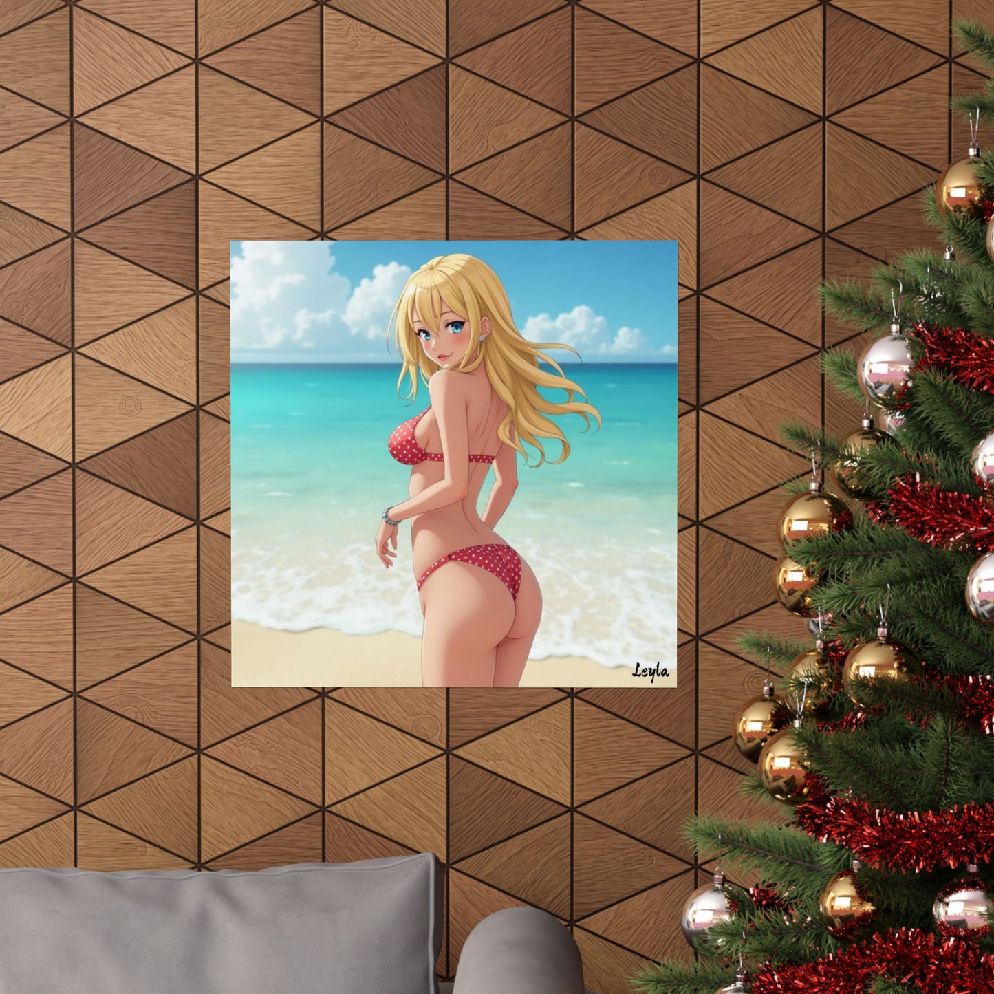 "Leyla" Anime Beach Poster