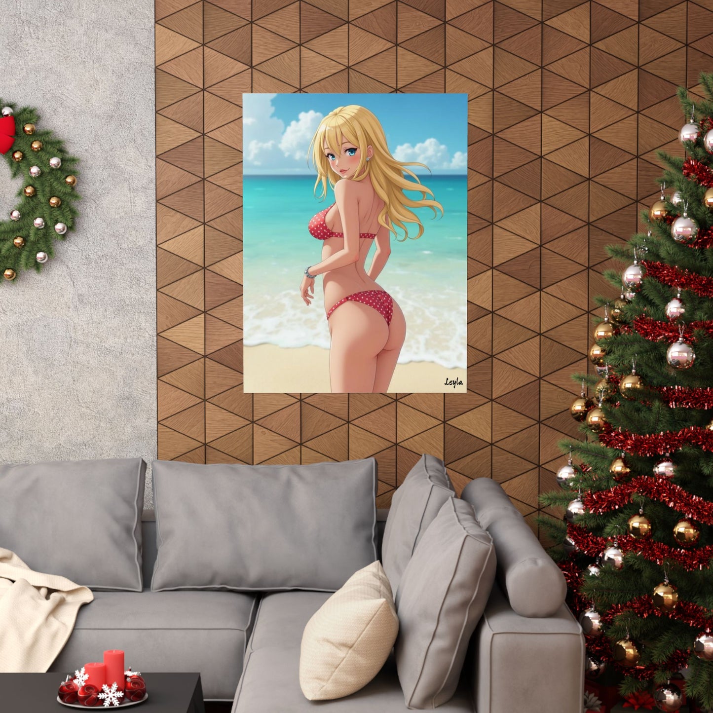 "Leyla" Anime Beach Poster