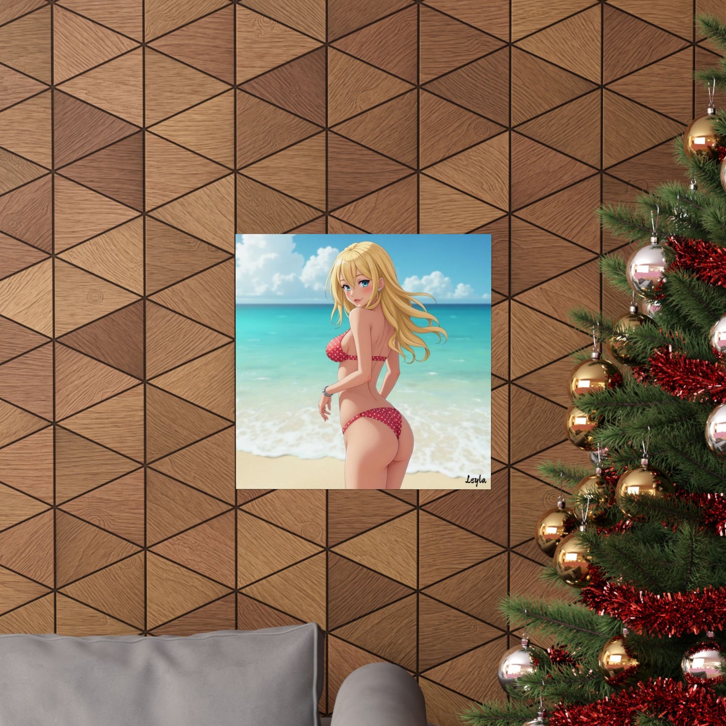 "Leyla" Anime Beach Poster