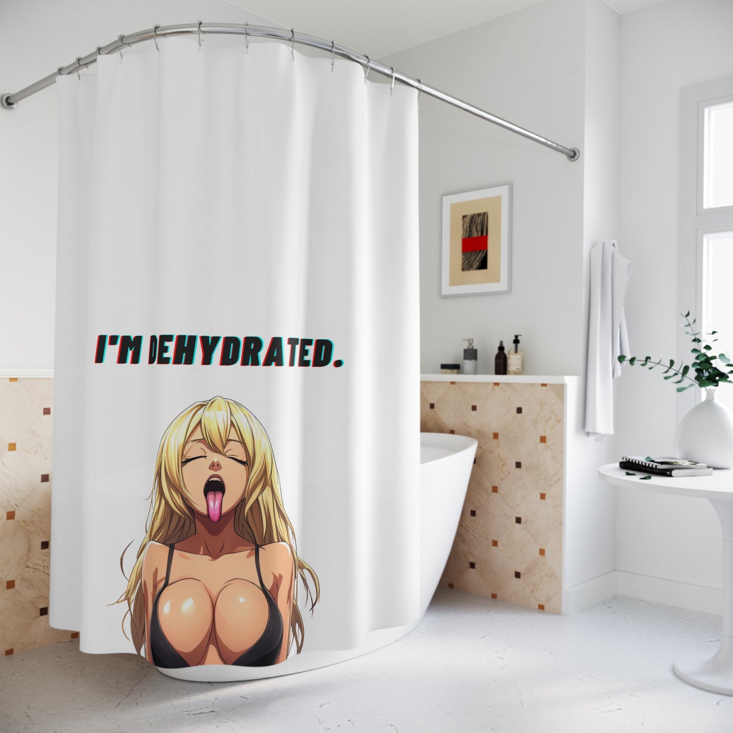 Shower Curtain "Lola" White Background