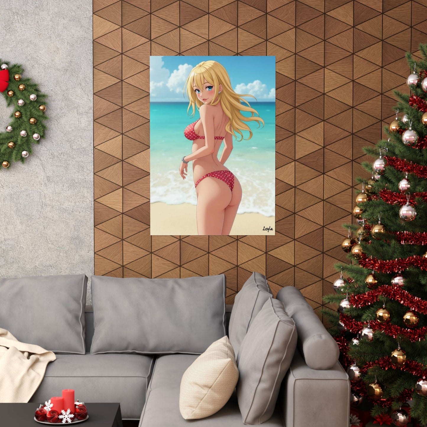 "Leyla" Anime Beach Poster