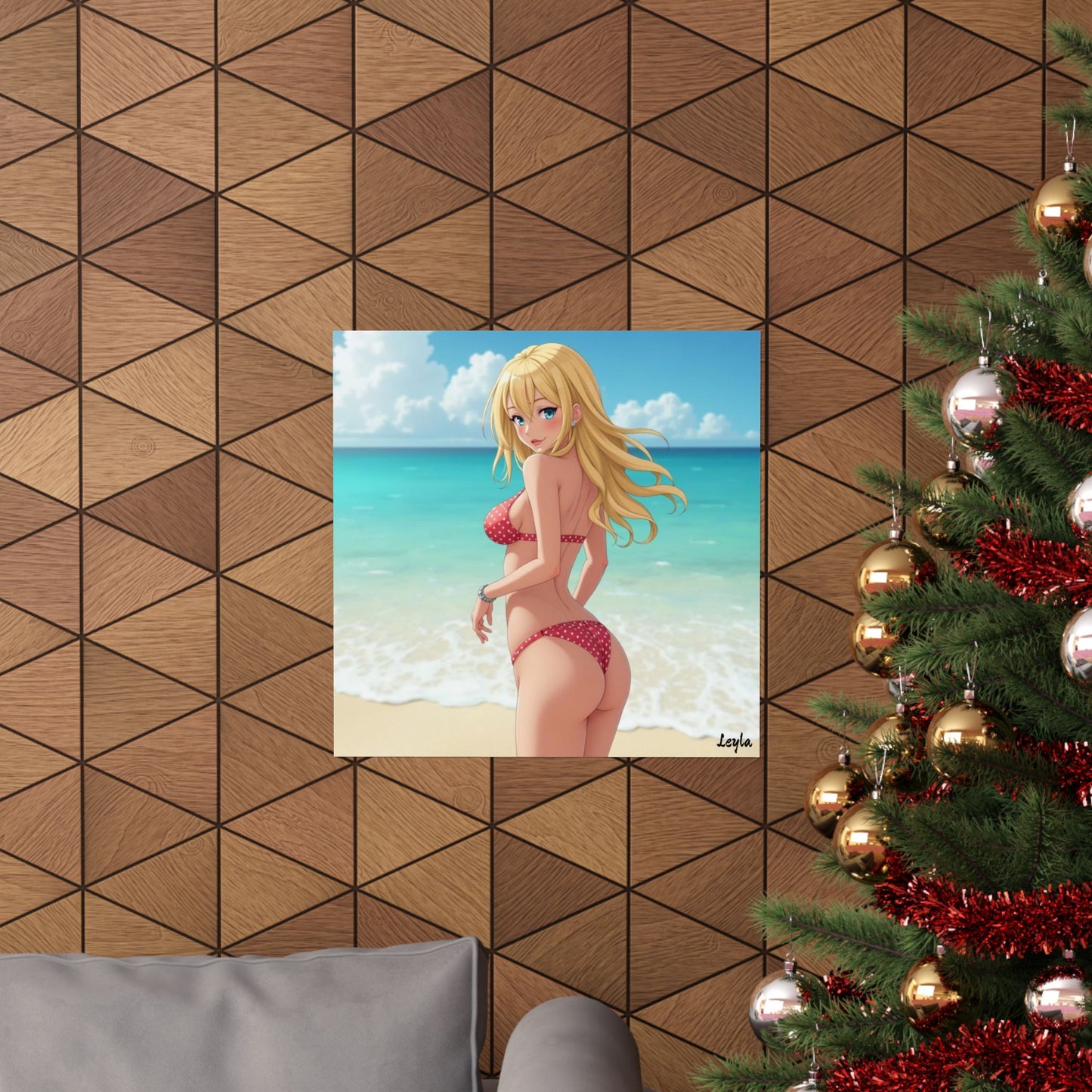 "Leyla" Anime Beach Poster