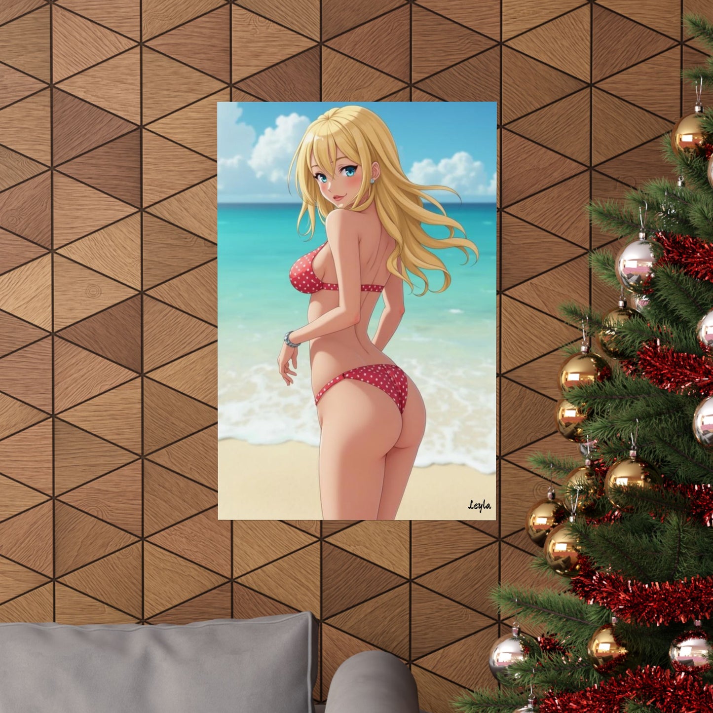 "Leyla" Anime Beach Poster